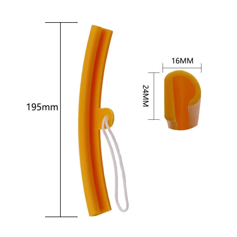 Polyurethane wheel hub protective sleeve in yellow, orange, blue, and red colours, 15cm size