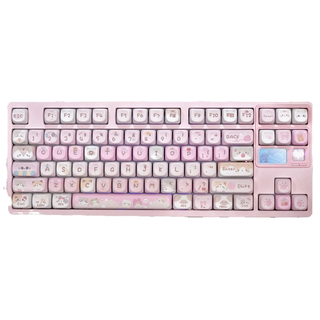 MOA Height full five-sided sublimation key caps in pink cartoon design for mechanical keyboards