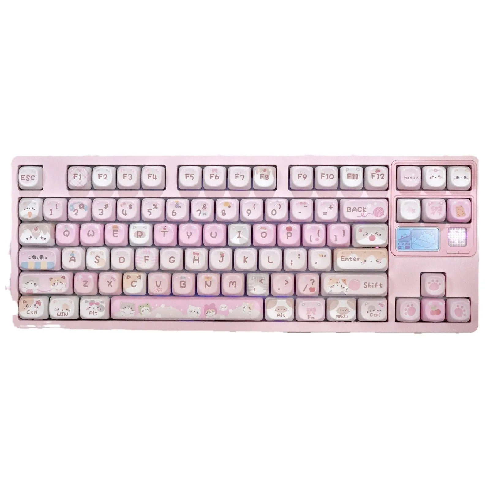 MOA Height full five-sided sublimation key caps in pink cartoon design for mechanical keyboards
