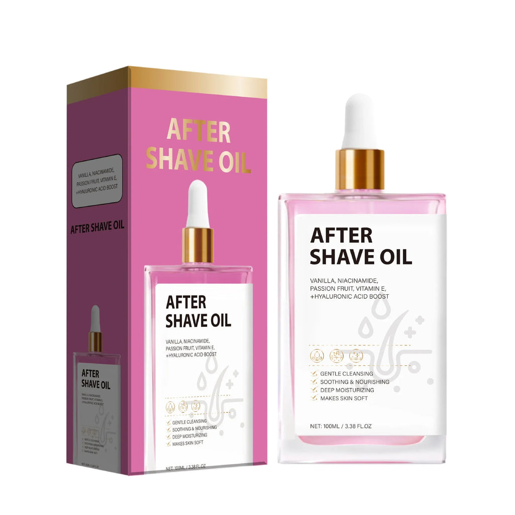 100ml bottle of men's aftershave care oil for post-shave skin soothing and moisturising, style FP-A021
