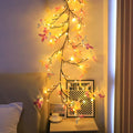 1.8m tall LED butterfly tree rattan lamp with flexible branches and colour-changing lights