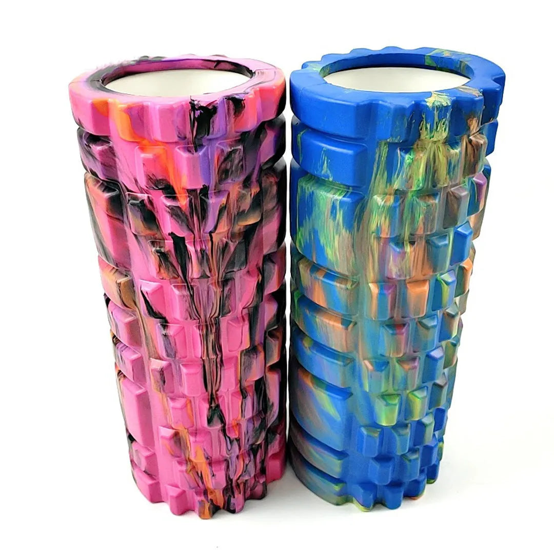 33cm camouflage pattern EVA foam roller in blue-green-yellow colour option for fitness massage