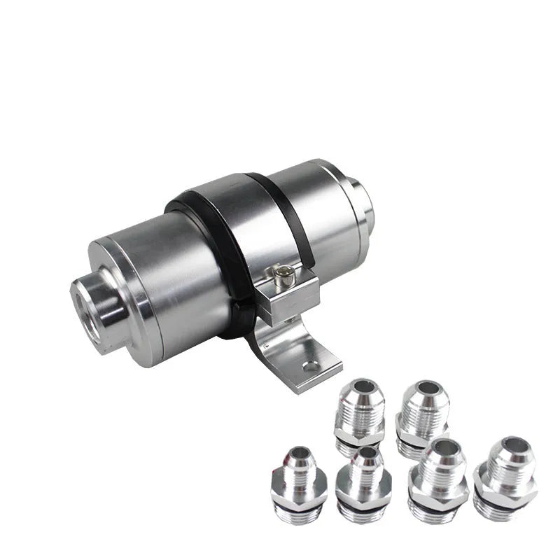 Aluminium petrol filter bracket in six colour options for vehicle fuel systems