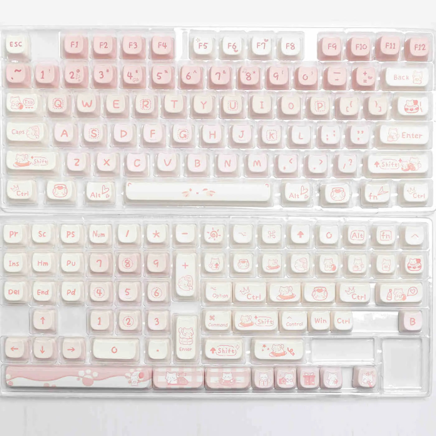 Full set of PBT keycaps for mechanical keyboards with double-shot legends and universal compatibility