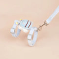 Pink adjustable cat rope lead with teddy and bee charms on a polyester strap.