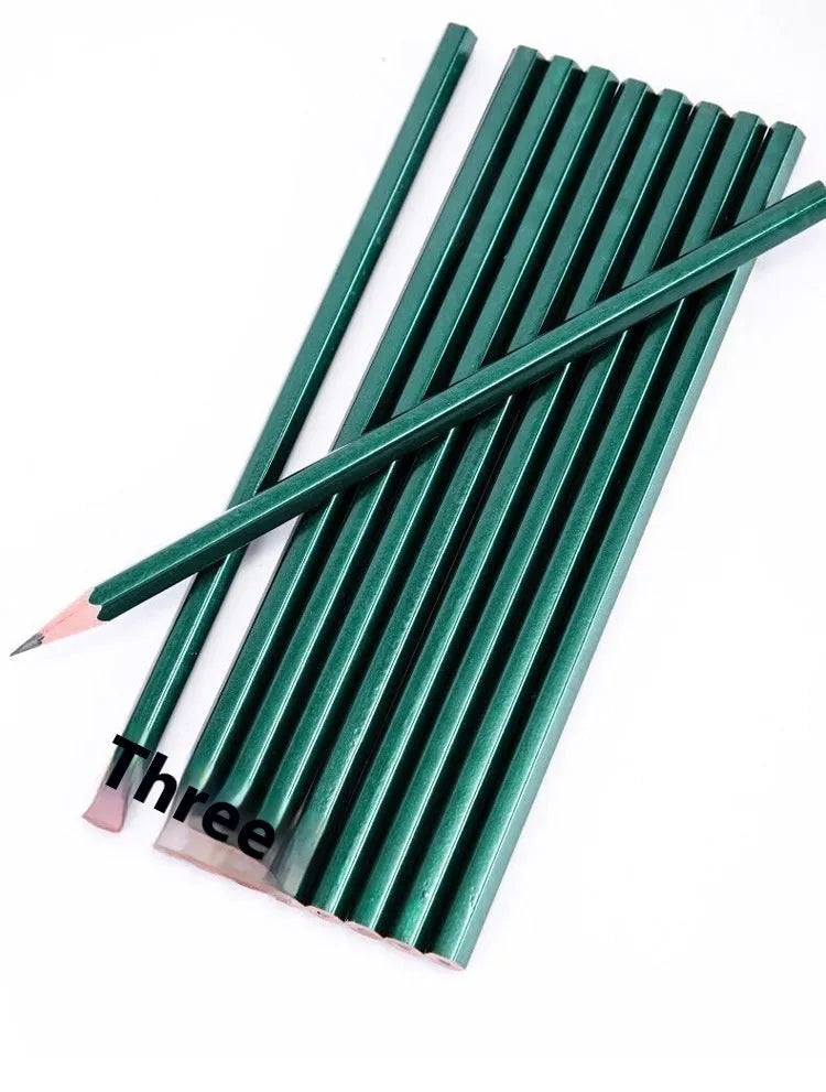 Green Rod hexagonal wooden drawing pencils, box of 10, showing HB and 2B grades.