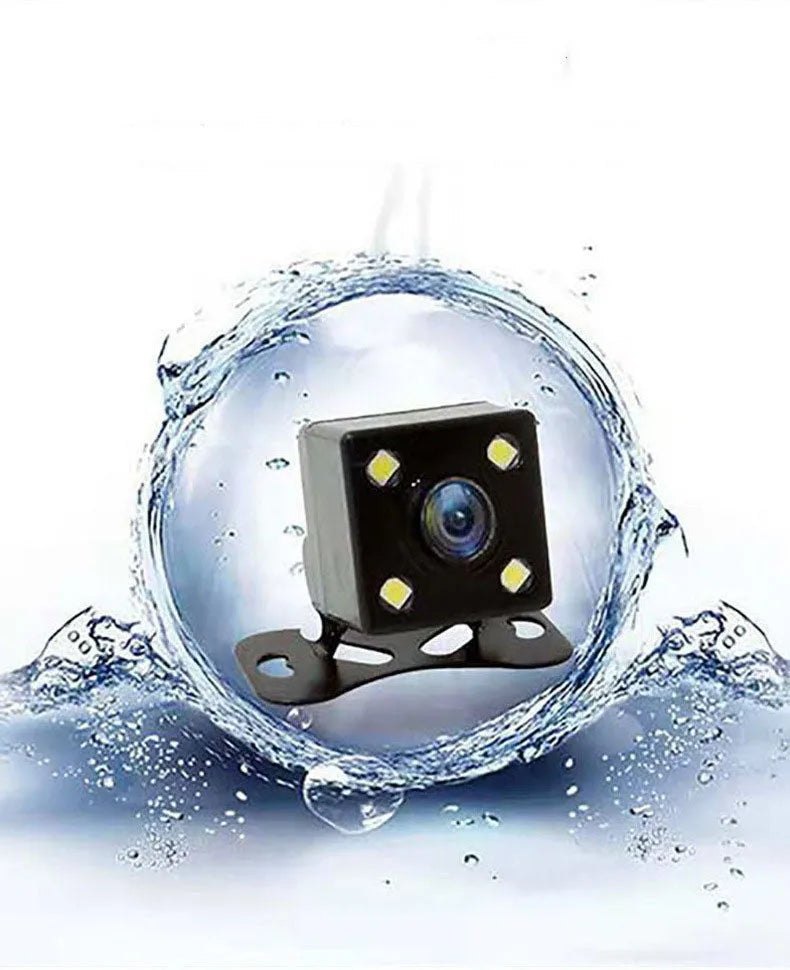 Black three-lens car dash cam with touch screen for 1080p HD vehicle recording