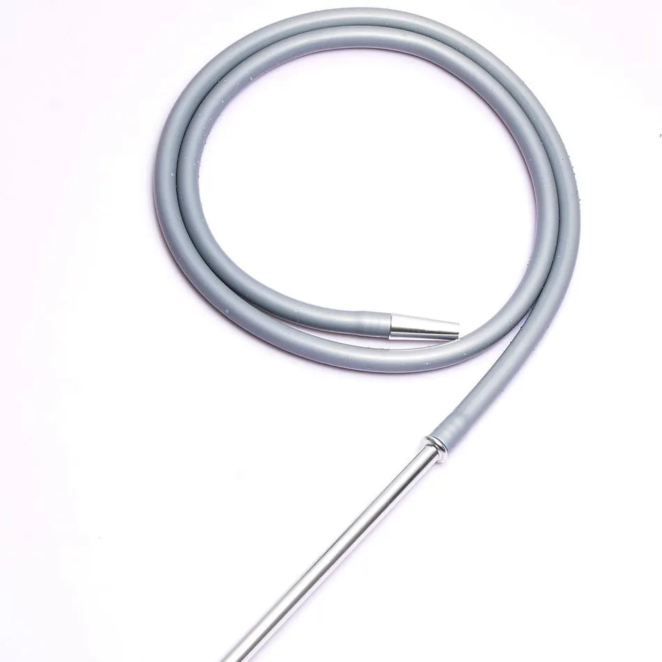 Silicone hookah hose with aluminium fittings in multiple colour options including red, blue, green, black, silver grey, and clear.