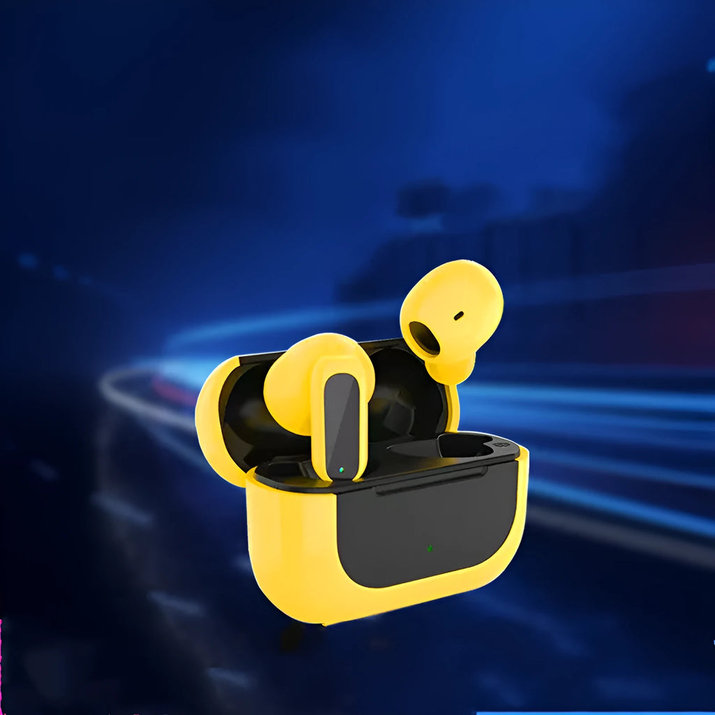 Cartoon Jerry wireless Bluetooth headphones showing earplug design with three colour options