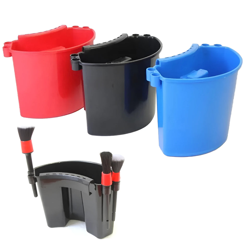 PP plastic car washing bucket in black, red, blue or pink colour for vehicle cleaning