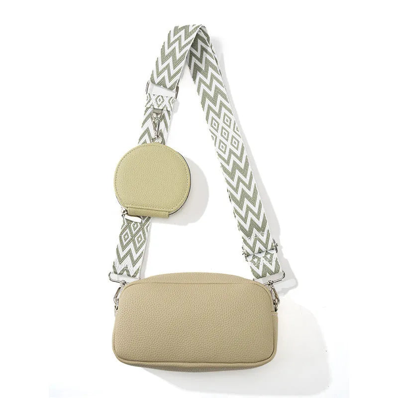 Soft PU one-shoulder crossbody bag for women in a horizontal square shape, shown in various colours.