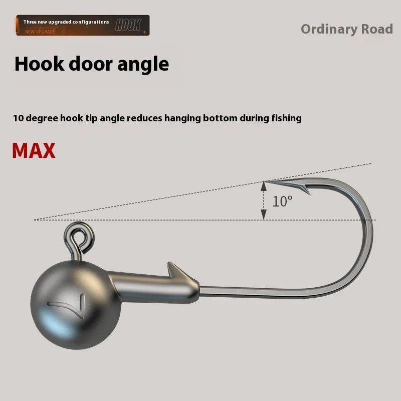 Set of 50 steel jig hooks with lead heads for fishing in primary colour options