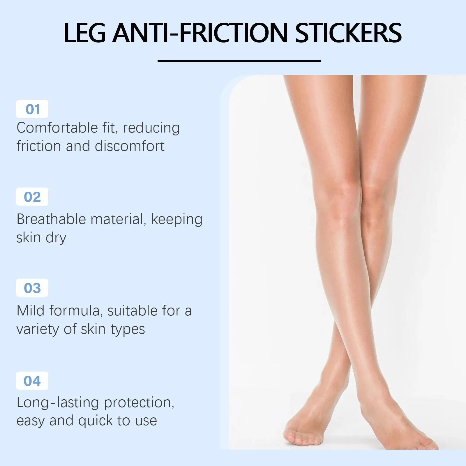 Leg anti-wear paste daily pack containing 10 pieces for friction protection