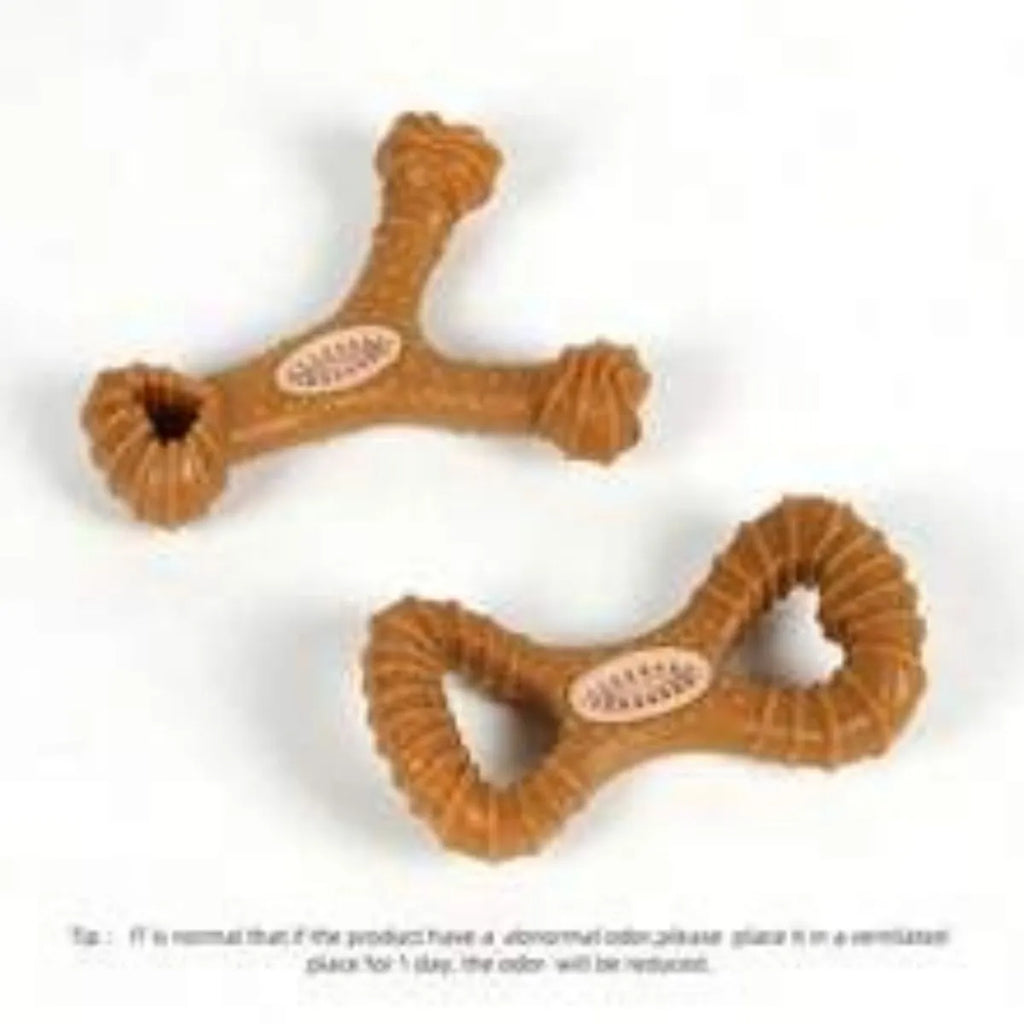 Dog chew toy for teeth cleaning in 8-shape and Y-shape options