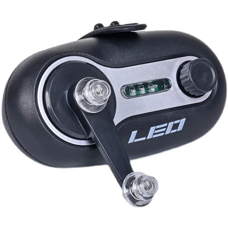 Telescopic fishing rod alarm with automatic night fishing signal lamp in blue wheel style configuration