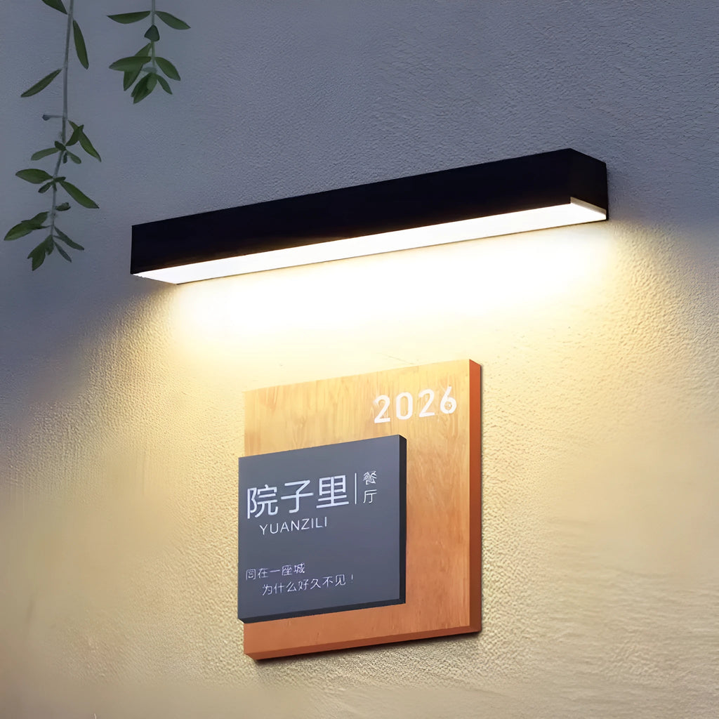 Solar outdoor wall lamp with black ABS plastic shell and IP65 waterproof rating