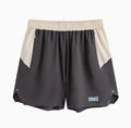 Men's loose fit workout shorts in dark rock ash colour with elastic lace-up waistband