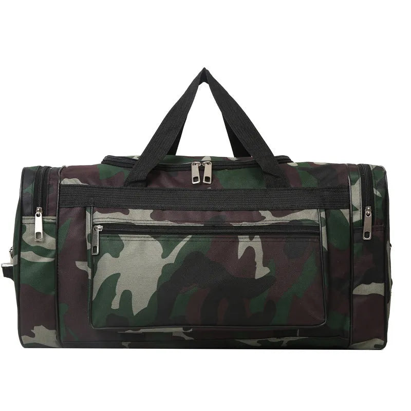 Black camouflage stripes pattern luggage bag with waterproof fabric construction