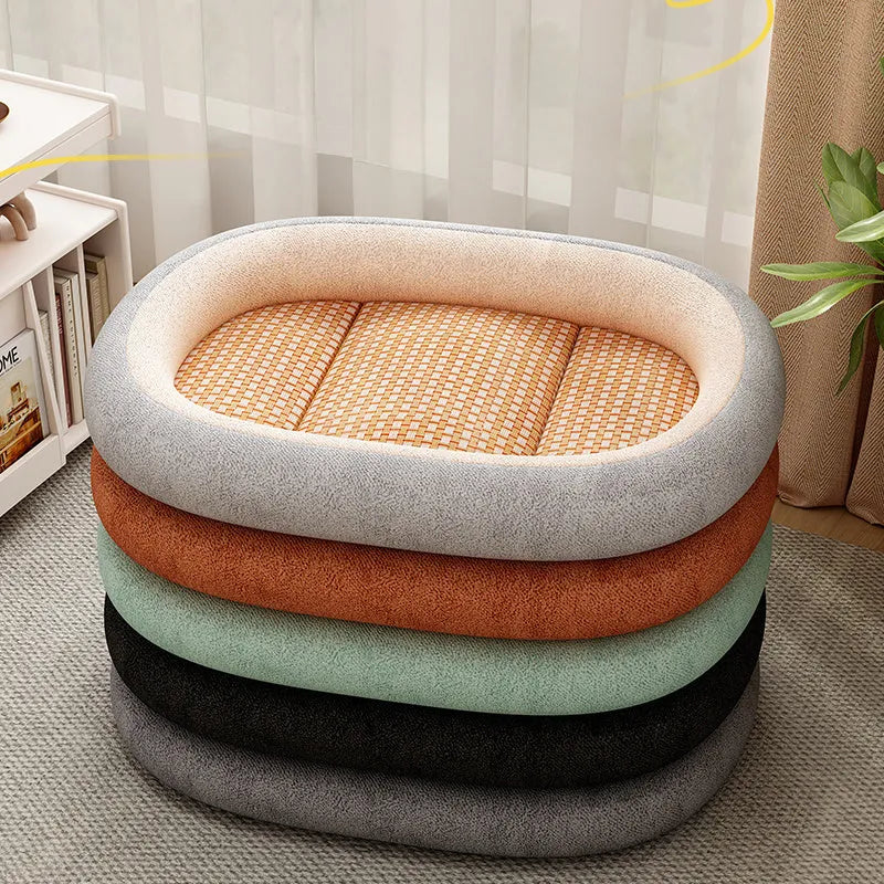 Detachable pet dog bed with removable cover in assorted colours and sizes