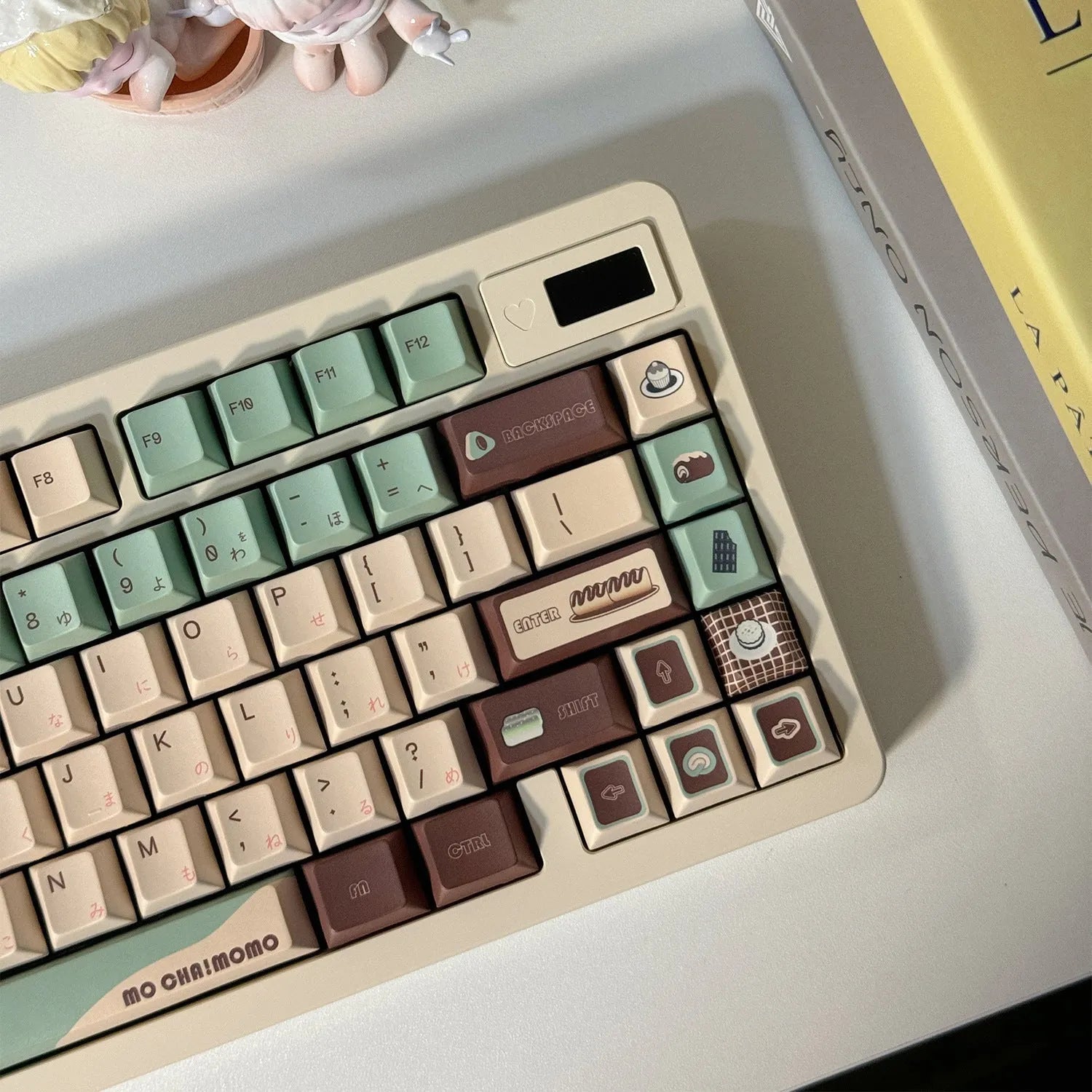 CAP Adaptive Cross Satellite Shaft mechanical keyboard keycap set in Matcha Theme colour.