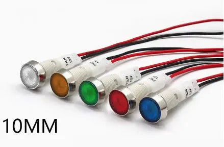 10mm stainless steel edge indicator light in multiple colours: white, yellow, red, green, blue.